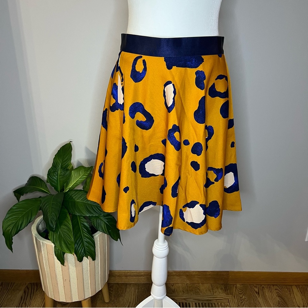 3.1 Phillip Lim for Target | Size 8 | gold and blue leopard print skirt